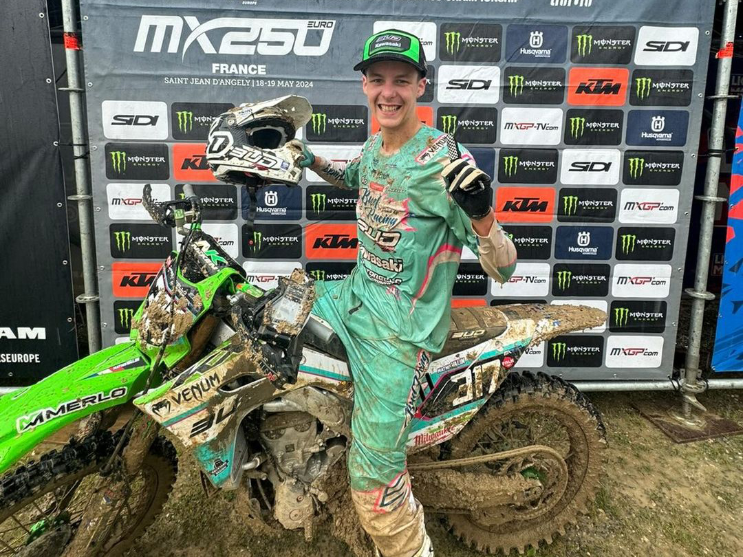 Valin wins as Askew ninth in first EMX250 moto at MXGP of France