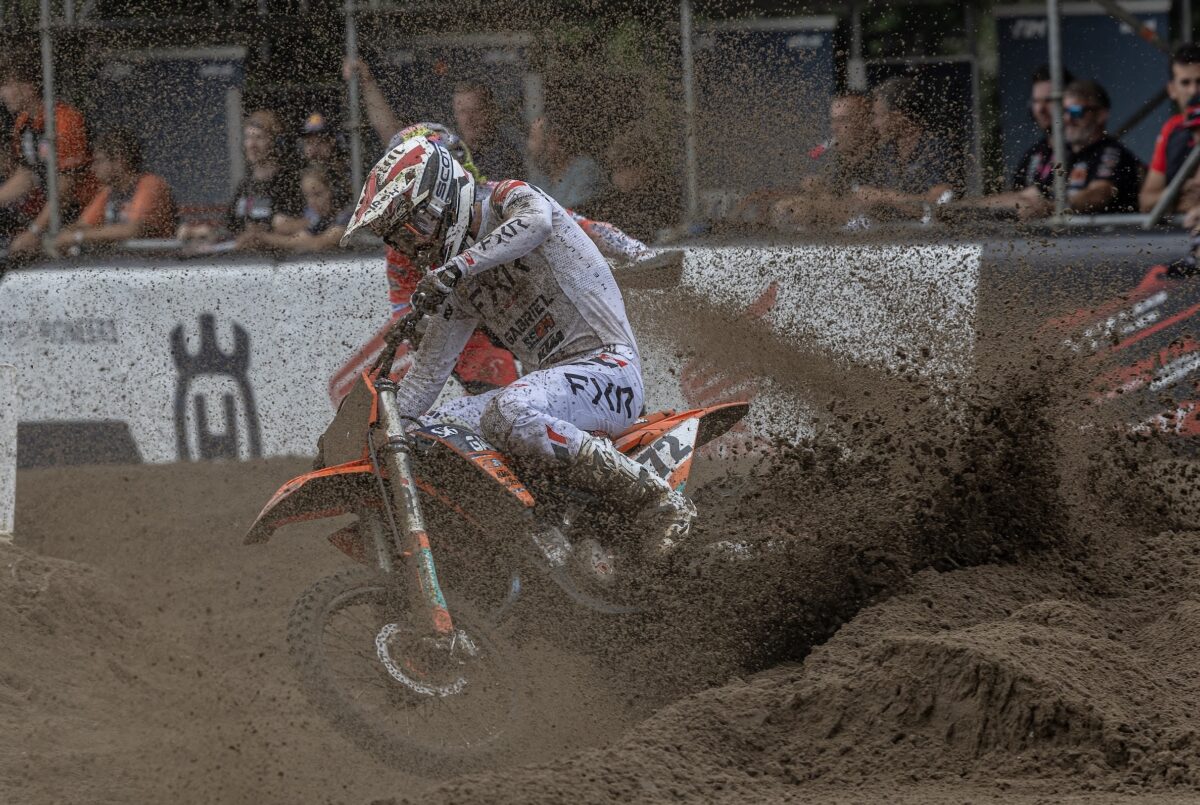 Valk on the EMX250 podium as Gilbert continues to build for Gabriel SS24 KTM in Lommel!