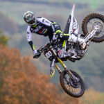 Tommy Searle riding the Triumph