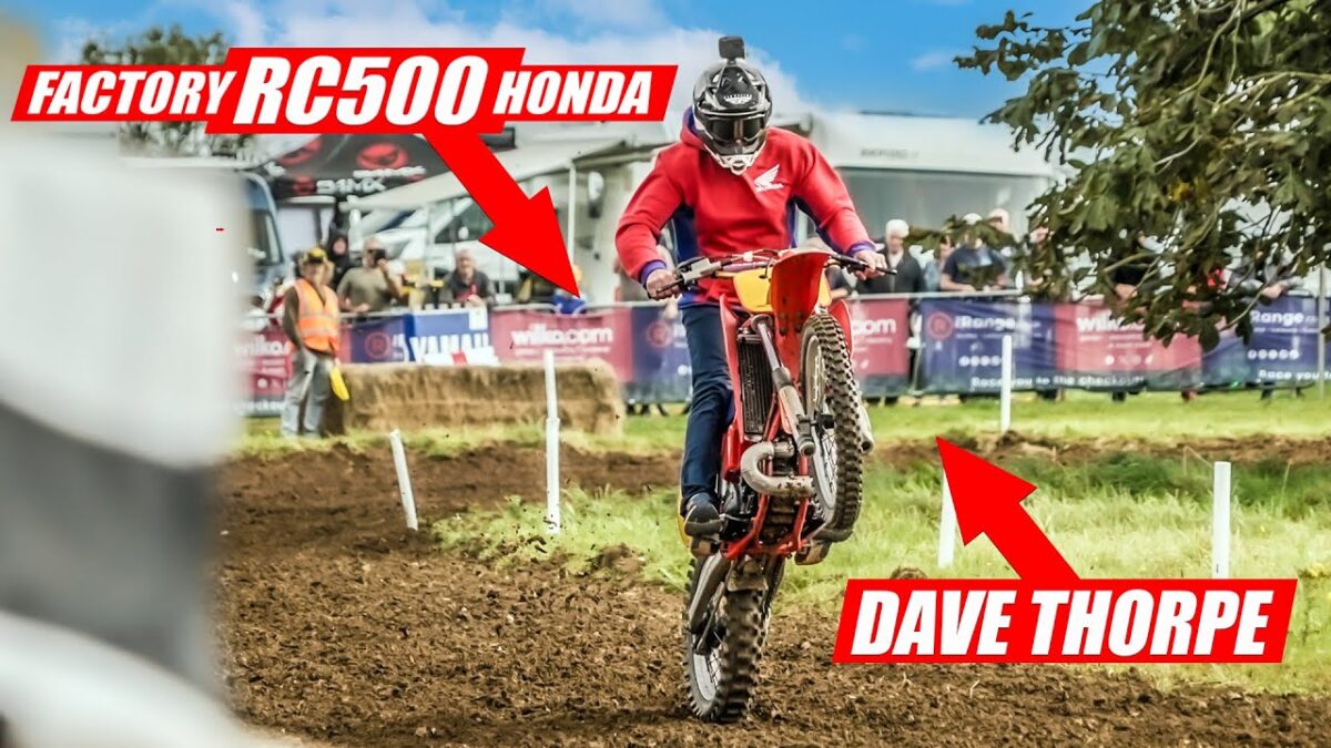 Dave Thorpe rides Factory RC500 at Farleigh Castle Vets MX