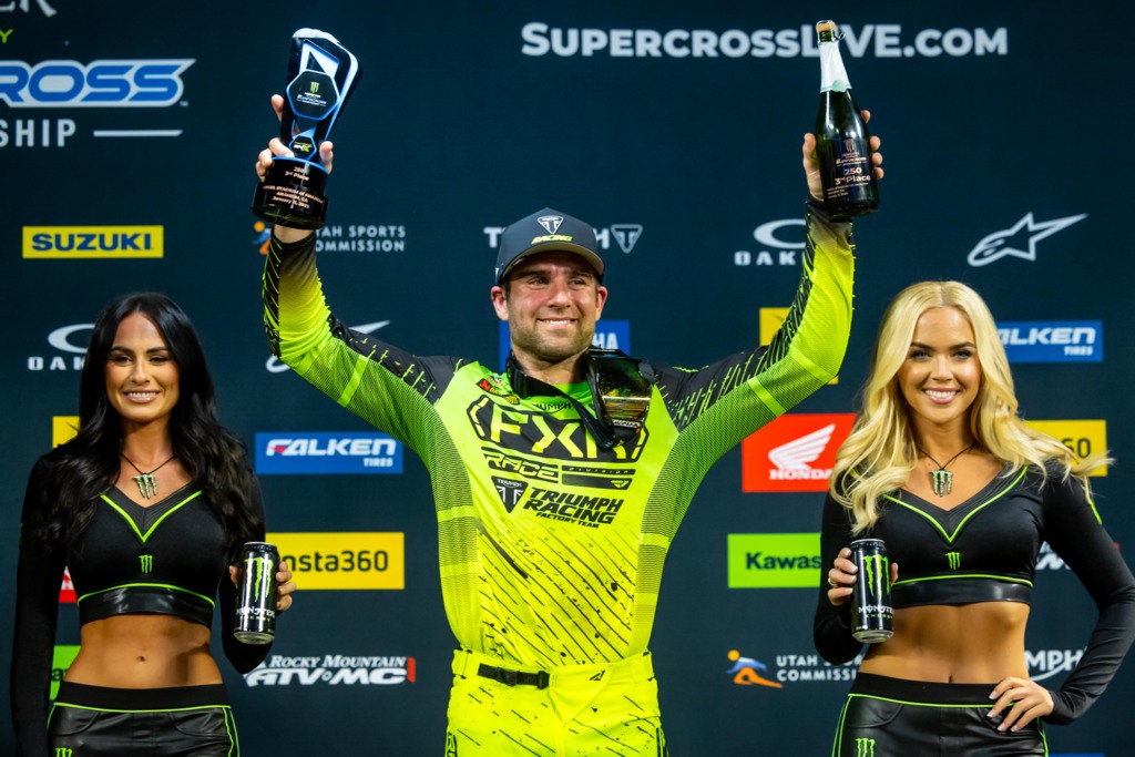 Triumph make history with first-ever AMA Supercross podium in Anaheim