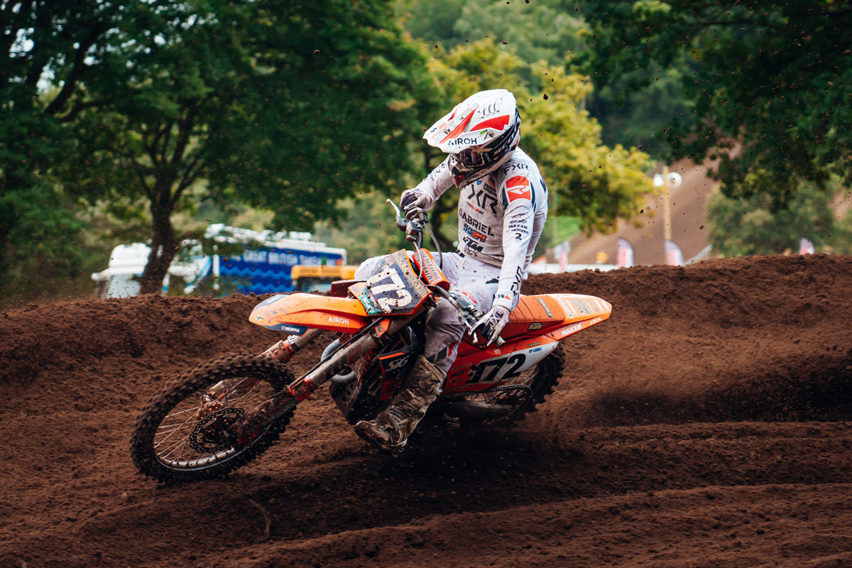 Red plate for Valk and Gabriel SS24 KTM after Hawkstone Park podium